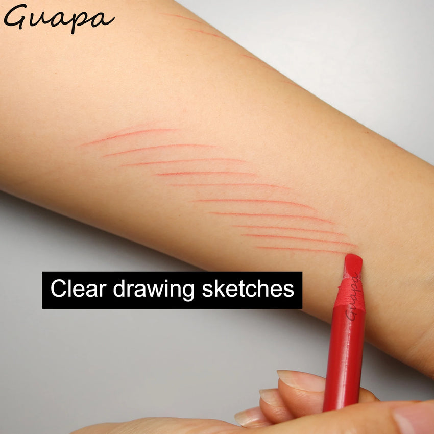 2PCS Professional Microblading Brow Mark Pencil Permanent Red Lip Contour Pen Tattoo Waterproof Art Tint Makeup Eyebrow Pen