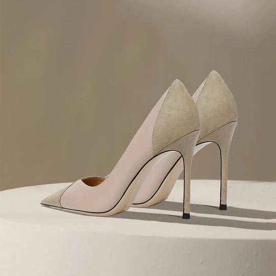 Nude High Heels Women's 2026 New Celebrity Niche Color Matching French Pointed Single Shoes Women's Stiletto