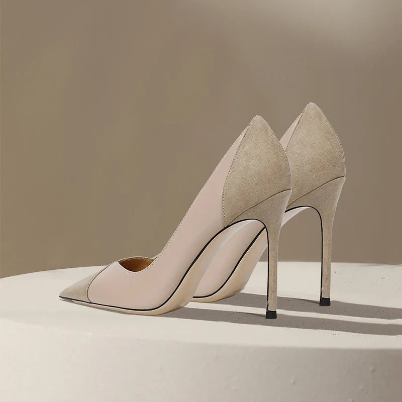 Nude High Heels Women's 2026 New Celebrity Niche Color Matching French Pointed Single Shoes Women's Stiletto
