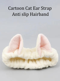 Hairband Cat Coral Plush Headband Cute Soft Hair Bow Headband Hairband Wash Face Makeup Headband Bandage Girl Accessories