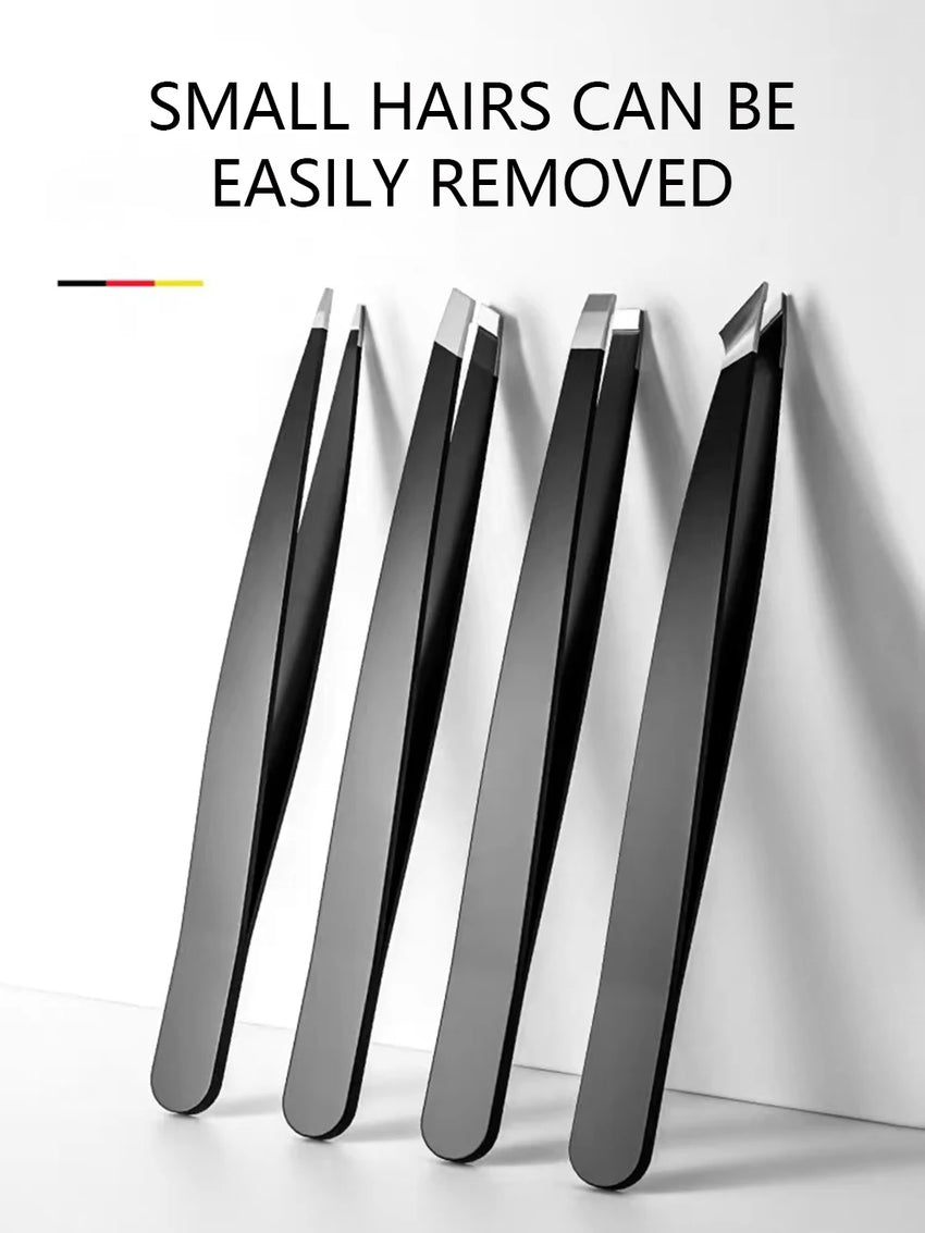 4PCS Tweezers Set Professional Makeup Tools Stainless Steel Tweezers for Eyebrows for Facial Hair and Ingrown Hair Removal