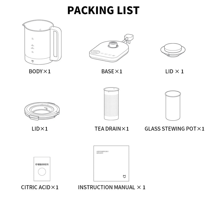 NEW Xiaomi S2 Multifunctional Health Pot kettle 1.5L Household Appliances 800W 304 Stainless Steel Heat Preservation