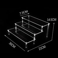 Acrylic Display Stand Pottery Storage Rack Doll Clay Figurine Display Stand Transparent Ladder Makeup Organization Shelf