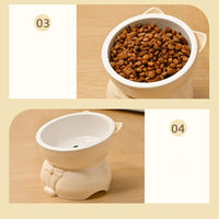 Pet Supplies Ceramic Cat Bowl Creative Slanted Mouth Dog Food Feeding Basin Non-slip Cute Pet Drinking Feeder Water Container