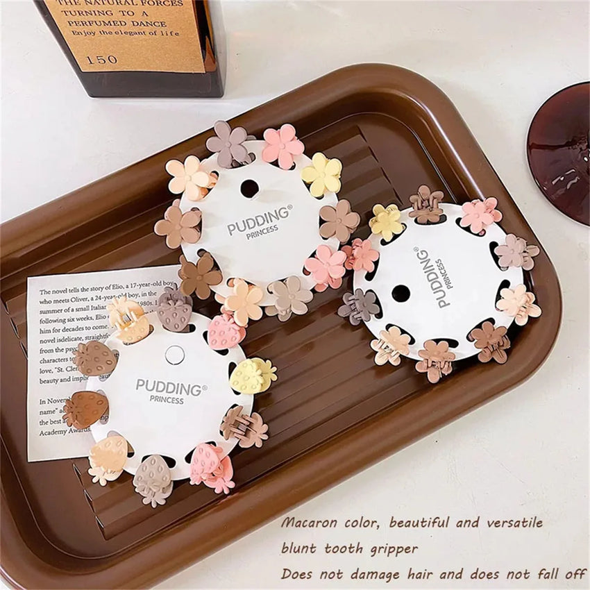 10Pcs/Set Mini Cute Oatmeal Color Clip Hyuna Style Solid Color Hair Clip Children's Bangs Broken Hair Clip Hair Accessories