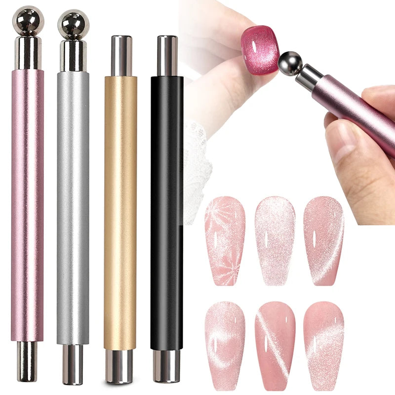 Strong magnetic Long Double Head Nail Magnet Tool Pens Magnetic Cat Eye Gel Polish Nail Art Kit for DIY Salon Studio 2030