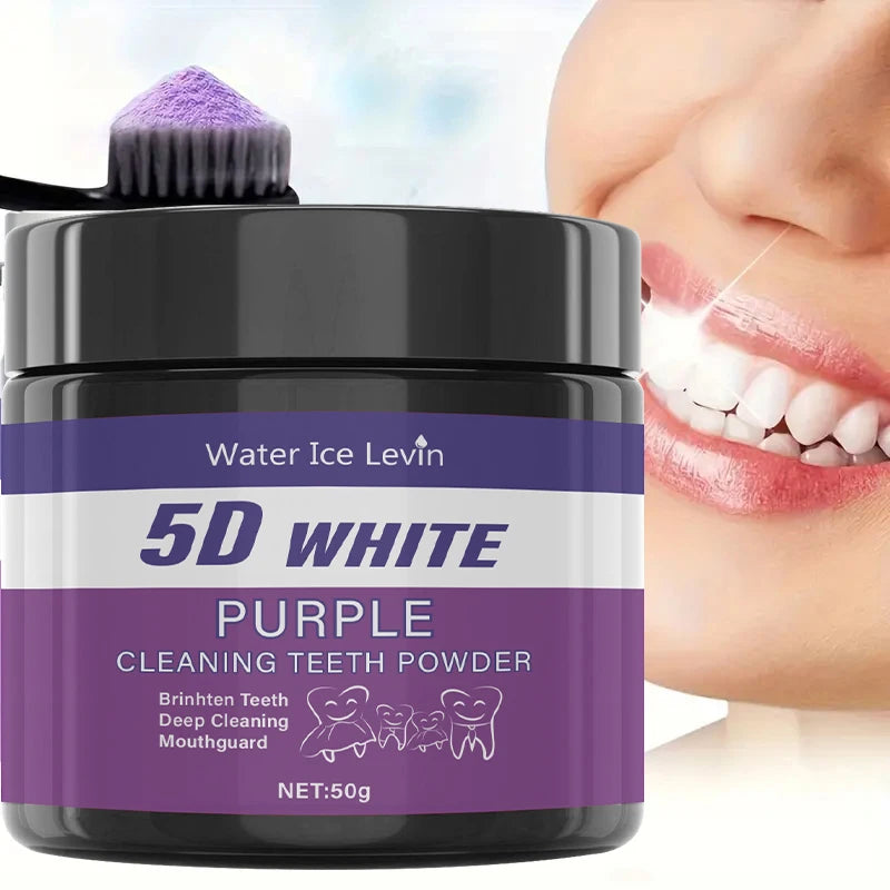 Purple Teeth Cleaning Powder - No Sulfuric Acid, Deep Cleansing and Polishing, Whitens Teeth Within 5 Days, Portable Daily Use