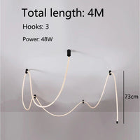 Modern LED Line Light Designer DIY Chandelier for Loft Villa Duplex Living Room Exhibition Hall Creative Art Home Lighting