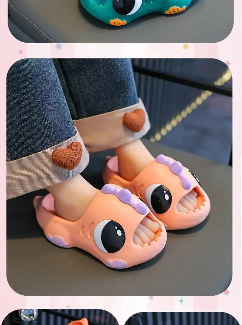 /Summer Aged 2-12 Children Slippers Cute Cartoon Dinosaur Beach Sandal For Kids Boys Girls Flip Flops Non-Slip Indoor Home Shoes
