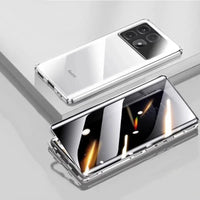 Anti Peeping Spy Privacy lock buckle Metal Case For Redmi Note 13 12 14 Pro Plus 5G Temper Glass Lens Protect Cover Phone Cases