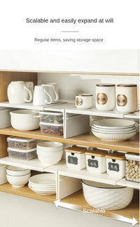 Kitchen Cupboard Organizer Retractable Cabinet Shelf Seasoning Bottle Spice Rack Dish Shelf Kitchen Accessories Storage 2030