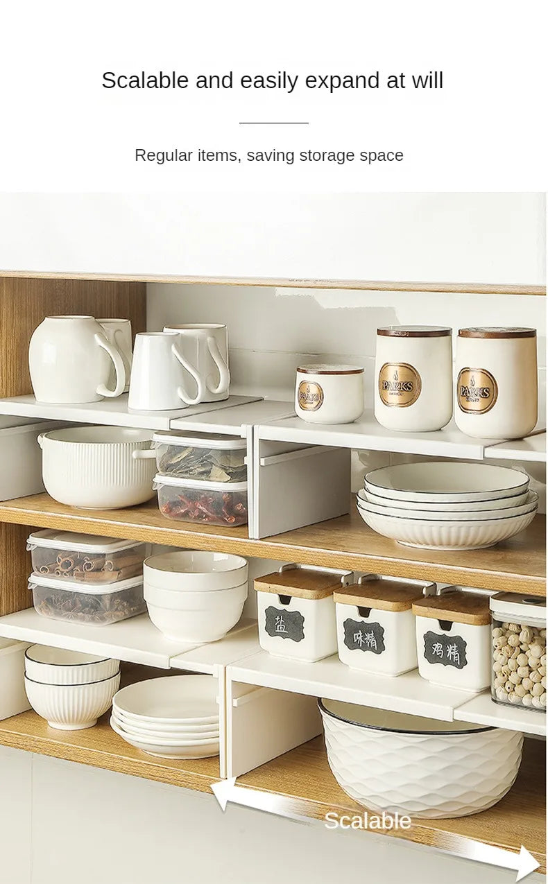 Kitchen Cupboard Organizer Retractable Cabinet Shelf Seasoning Bottle Spice Rack Dish Shelf Kitchen Accessories Storage 2030