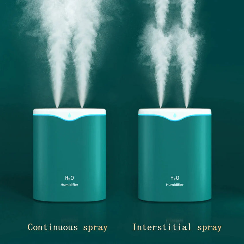 2L Large Capacity Dual Spray Humidifier USB Home Office Desktop Aroma Diffuser Mist Purifier Essential Oil Air humidificador