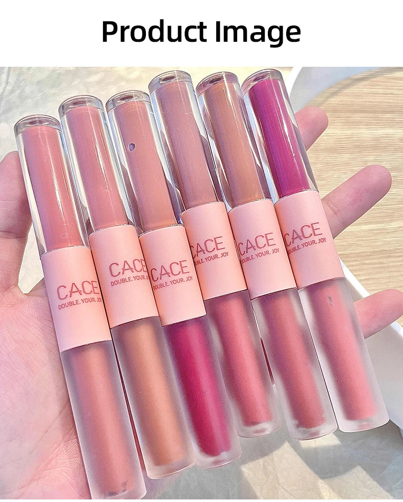 CACE Sexy Red Liquid Lipstick Moisturizing Lip Glaze Tint Long Lasting Matte Lip Mud Waterproof Velvet Lipstick Lips Cosmetics
