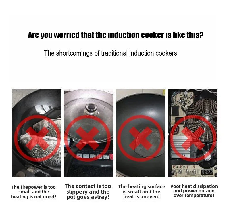 5000W Household Concave Induction Cooker High Power Intense Fire Non-Radiative Multifunction Stir Frying Electric Stove