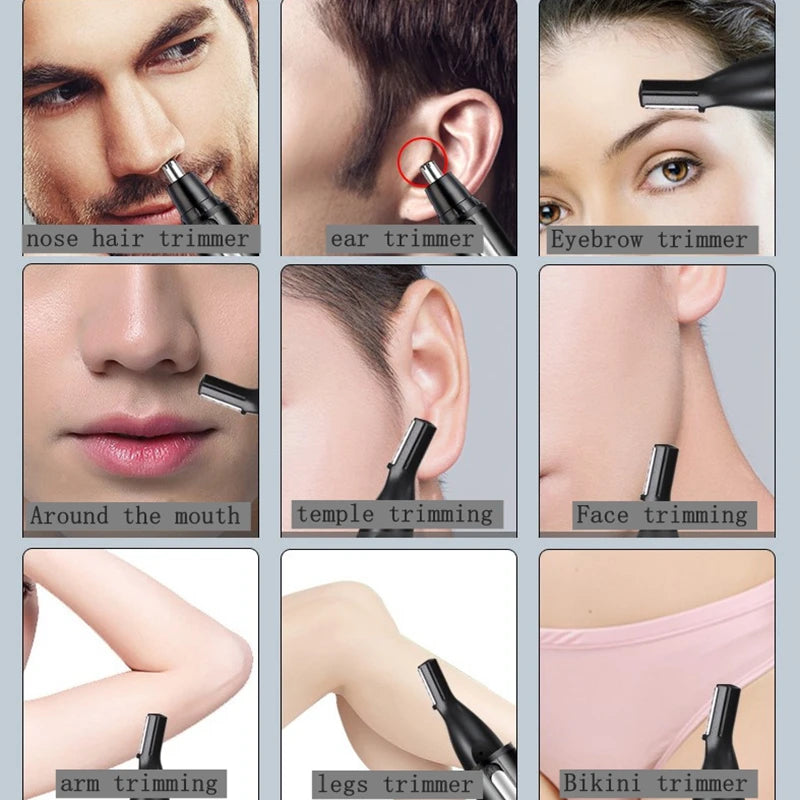 Original Kemei Rechargeable Ear Nose Hair Trimmer For Men Grooming Kit Electric Eyebrow Beard Trimer Facial Nose Ears Trimmer