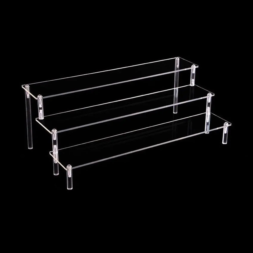 Acrylic Display Stand Pottery Storage Rack Doll Clay Figurine Display Stand Transparent Ladder Makeup Organization Shelf