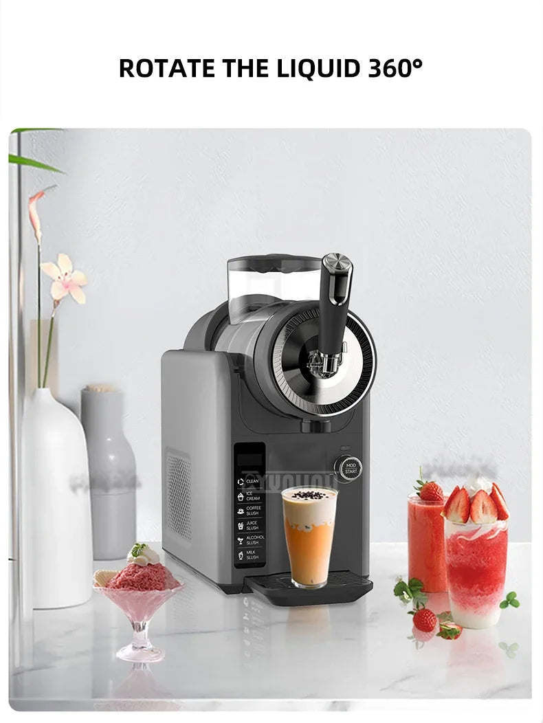 XEOLEO Snow Melting Machine 185W Household Cold Drink Slush Machine 1.8L Slushmaker Granite Machine Ice Cream Smoothie Machine