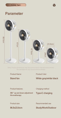 Wireless Fan Height Adjustable Outdoor Travel Camping Long Endurance USB Charging Portable Student Dormitory High Wind Power