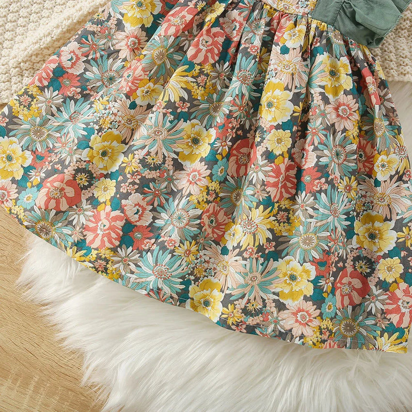 Baby Girl Dress Summer Cotton Floral Girls Dress Cute Little Fly Sleeve Baby Dresses Baby Clothes Girl with Hat