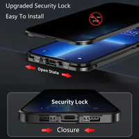 Metal Magnetic Anti Peeping Privacy Case For iPhone 17 16e 15 14 13 12Pro Max Magsafe Case 360 Protection Shockproof Phone Cover