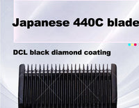 MRD HC-3969X Lawn Shovel Men's Professional Hair Clipper DC Rotating Motor Horn DLC Black Diamond Blade 7200RPM Trimmer Withbase