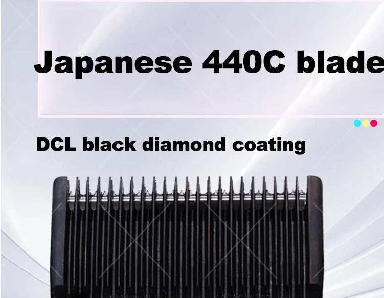 MRD HC-3969X Lawn Shovel Men's Professional Hair Clipper DC Rotating Motor Horn DLC Black Diamond Blade 7200RPM Trimmer Withbase