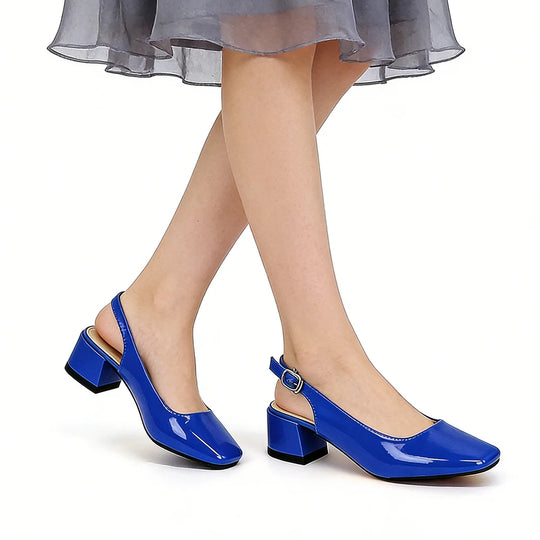 Women's high heel sandalsblue elegant ladies' square heel fashion heels 1.98in for casual wear shopping travel vacations