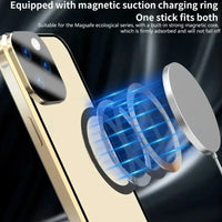 Metal Magnetic Anti Peeping Privacy Case For iPhone 17 16e 15 14 13 12Pro Max Magsafe Case 360 Protection Shockproof Phone Cover