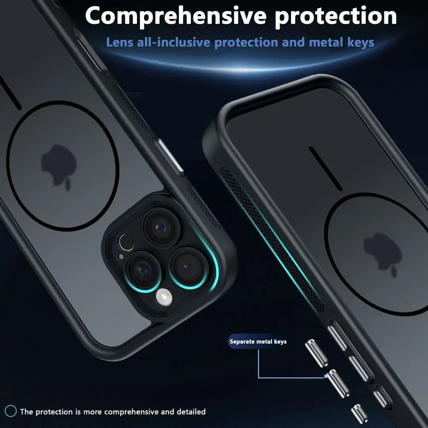 Trendy 2 in 1 Skin Feel Case for iPhone 17 Air 16 15 14 12 13 Pro Max For MagSafe Wireless Charging Shockproof Protection Funda
