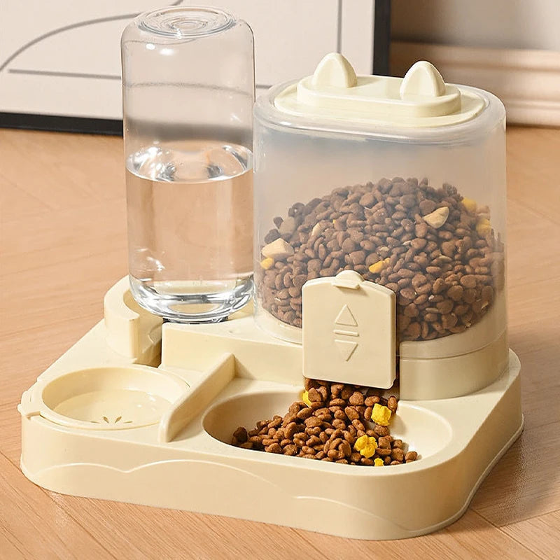 Large Capacity Gravity-Fed Automatic Feeder Dog Cat Food Bowl with Water Dispenser Pet Food Storage Dispenser Pet Supplies