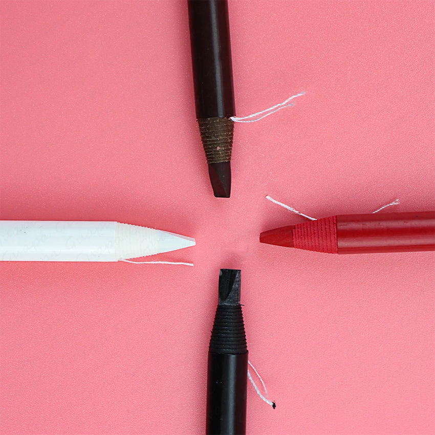2PCS Professional Microblading Brow Mark Pencil Permanent Red Lip Contour Pen Tattoo Waterproof Art Tint Makeup Eyebrow Pen