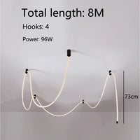Modern LED Line Light Designer DIY Chandelier for Loft Villa Duplex Living Room Exhibition Hall Creative Art Home Lighting