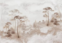 Custom Size wall papers 3D Nordic art black and white landscape waterfall porch mural Retro Hand Painted Forest Tree home decor