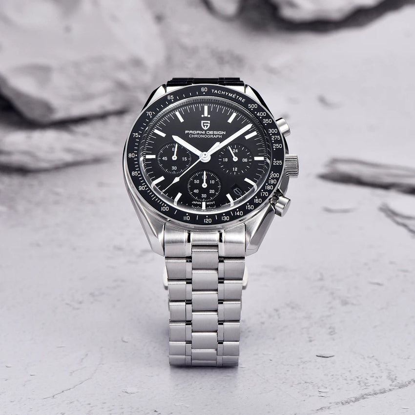 PAGANI DESIGN 2026 New Moon Watch Retro Quartz Watches For Men Stainless steel Luminous waterproof Luxury Sport Chronograph Man