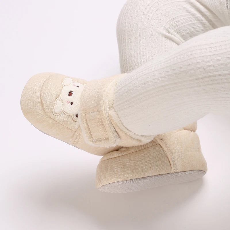 Winter New Cute Cartoon Baby Booties Boy Girl Boots Cotton Soft-Sole Non-Slip Warm Toddler First Walkers Infant Crib Shoes