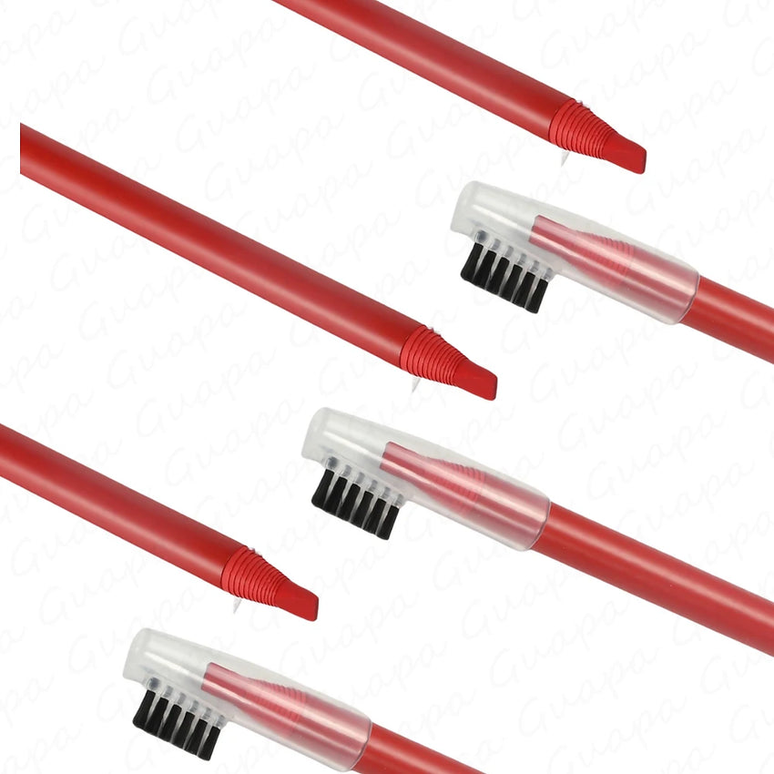 2PCS Professional Microblading Brow Mark Pencil Permanent Red Lip Contour Pen Tattoo Waterproof Art Tint Makeup Eyebrow Pen