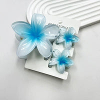 3Pcs/Set Sweet Flower Colroful Gradient Hair Claws Ponytail Cip Clamp Barrettes Hairpins For Women Girl Beach Hair Accessories