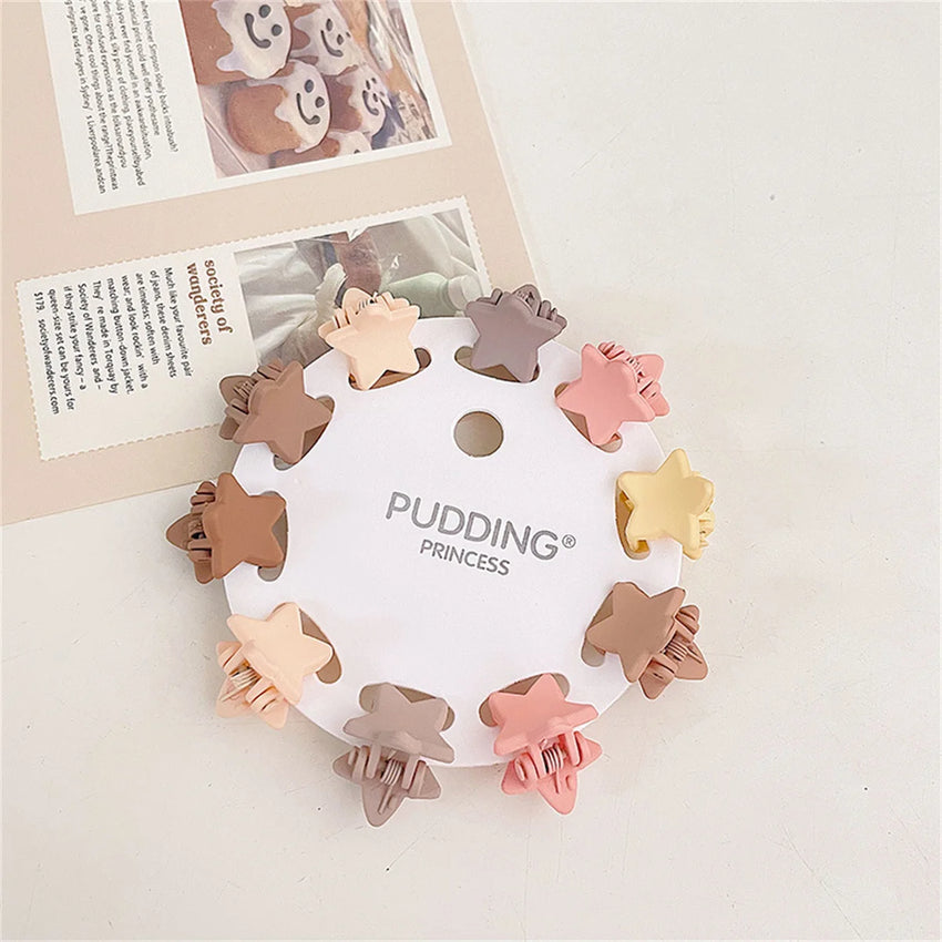 10Pcs/Set Mini Cute Oatmeal Color Clip Hyuna Style Solid Color Hair Clip Children's Bangs Broken Hair Clip Hair Accessories