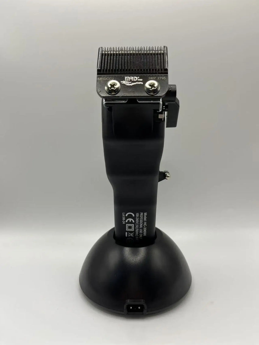 MRD HC-3969X Lawn Shovel Men's Professional Hair Clipper DC Rotating Motor Horn DLC Black Diamond Blade 7200RPM Trimmer Withbase