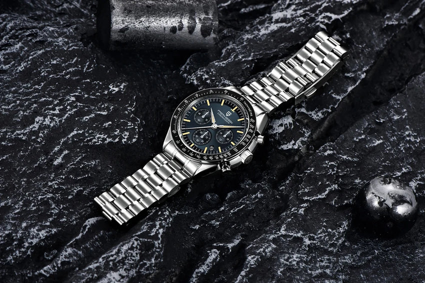 PAGANI DESIGN 2026 New Moon Watch Retro Quartz Watches For Men Stainless steel Luminous waterproof Luxury Sport Chronograph Man
