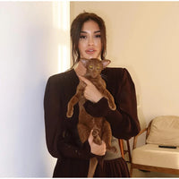 Elegant Retro Solid Color Women's Dresses Fashion V Neck Split Long Dresses Autumn New Women's Party Long Sleeved A-line Dress