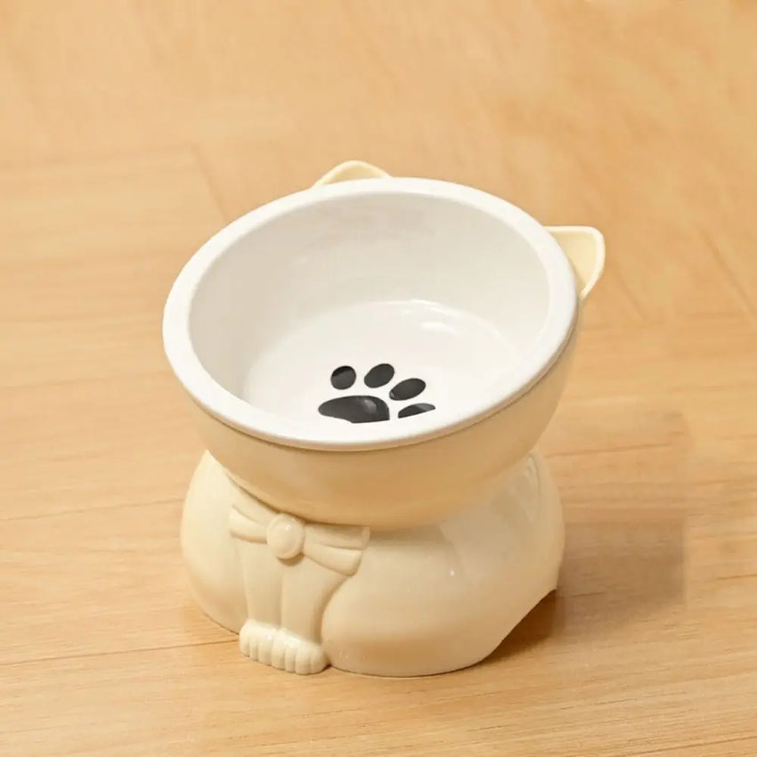 Pet Supplies Ceramic Cat Bowl Creative Slanted Mouth Dog Food Feeding Basin Non-slip Cute Pet Drinking Feeder Water Container