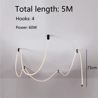 Modern LED Line Light Designer DIY Chandelier for Loft Villa Duplex Living Room Exhibition Hall Creative Art Home Lighting