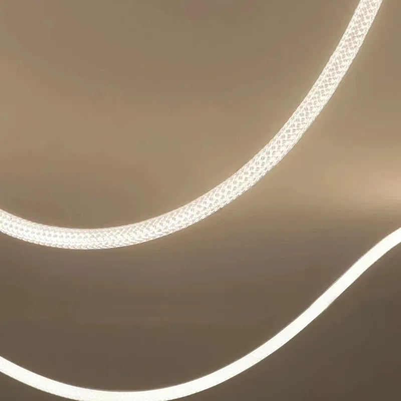Modern LED Line Light Designer DIY Chandelier for Loft Villa Duplex Living Room Exhibition Hall Creative Art Home Lighting