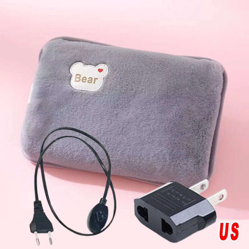 Electric Hot Water Bag Home Heater Soft Winter Hand Warmer Reusable Bottle EU Plug Rechargeable Pocket Warmer Home Office
