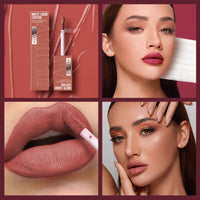6 Colors of Long-Lasting Velvet Liquid Lipstick with Matte Texture Waterproof Non-Stick Cup Professional Lip Makeup Products