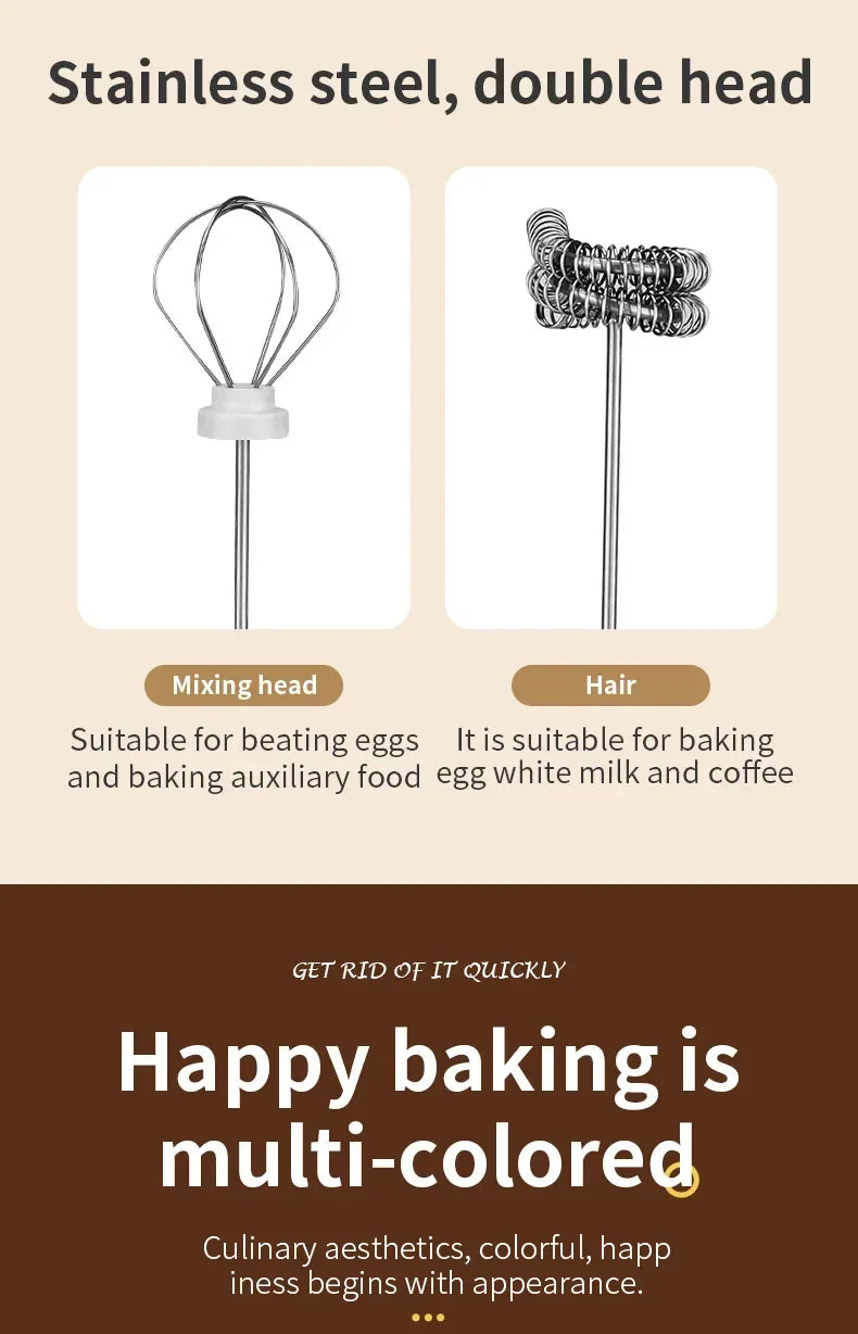 TINSOL 2025 New Wireless Mini Handheld Milk Frother Type-C Rechargeable Coffee Frother Portable Kitchen Cooking Tool Foam Mixer