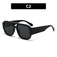 Fashion Double Bridges Square Sunglasses Women Candy Color Retro Wide Legs Men Sun Glasses Shades UV400