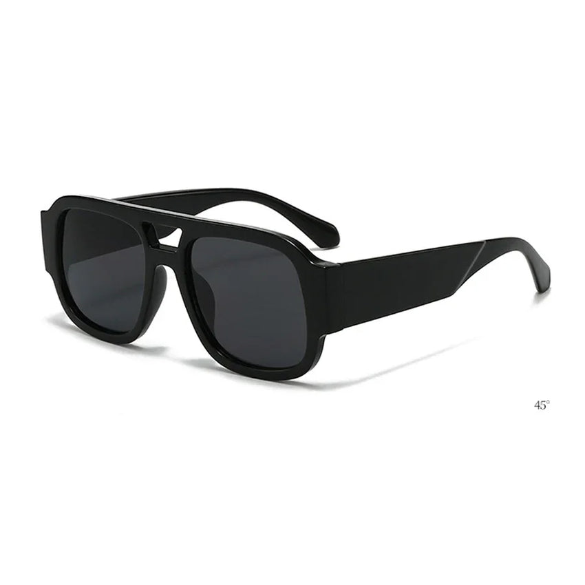 Fashion Double Bridges Square Sunglasses Women Candy Color Retro Wide Legs Men Sun Glasses Shades UV400